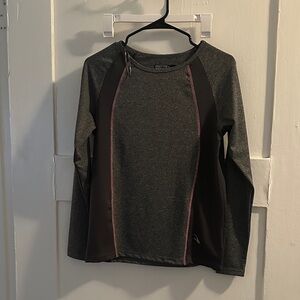 Gray and Black Long Sleeve Athletic Top